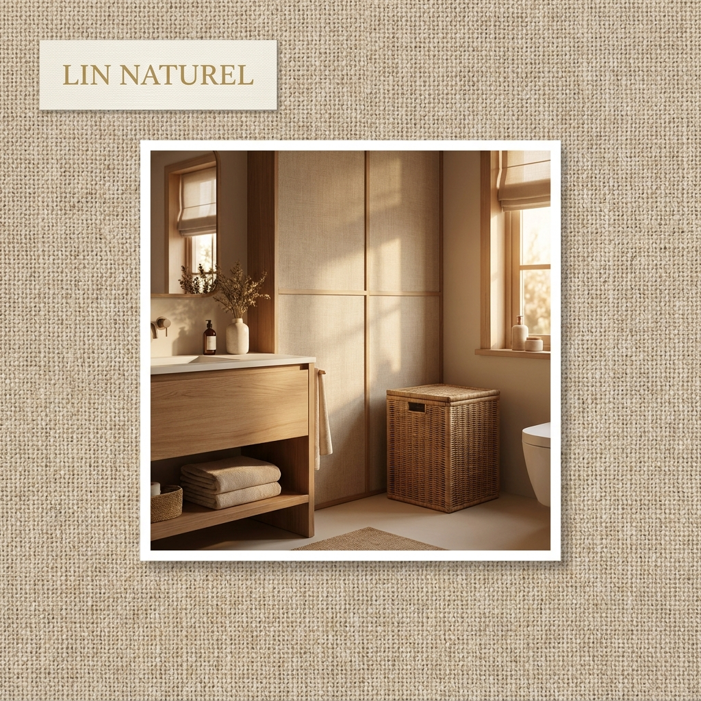 Panneau PVC Lin Naturel — ambiance salle de bain