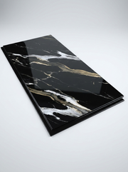 Panneau PVC effet marbre noir brillant