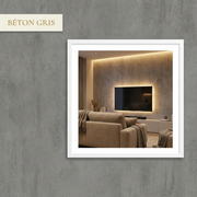 Panneau PVC Béton Gris — ambiance salon TV