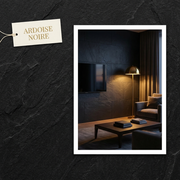 Panneau PVC Ardoise Noire — ambiance salon TV