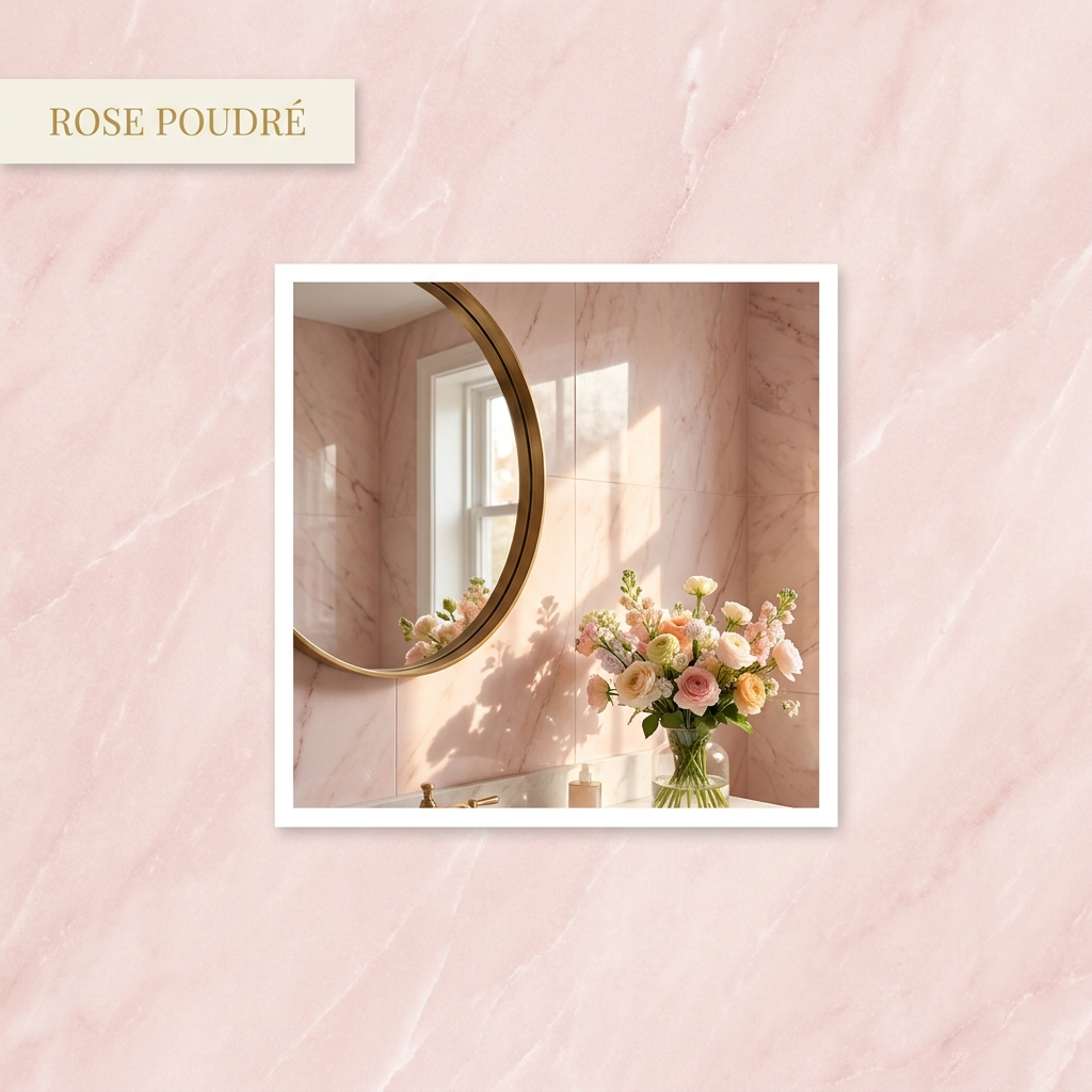 Panneau PVC Rose Poudré — ambiance salle de bain