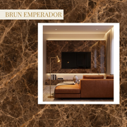 Panneau PVC Brun Emperador — ambiance salon TV