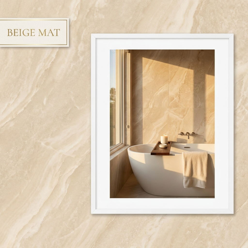Panneau SPC Beige Mat — ambiance salle de bain
