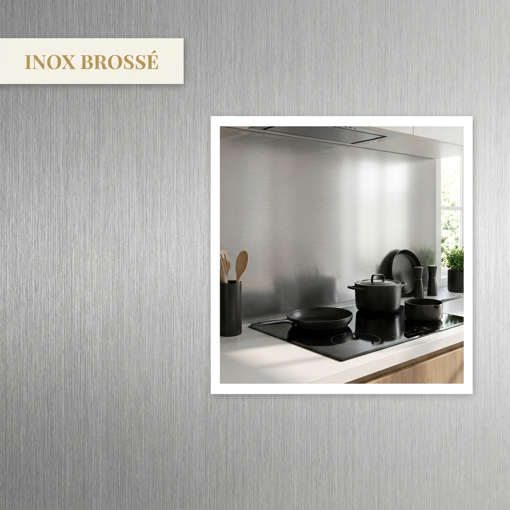 Crédence Adhésive Inox Brossé — ambiance cuisine