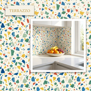 Crédence Adhésive Terrazzo — ambiance cuisine