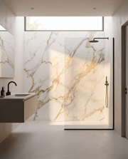 Panneau PVC Effet Marbre Doré en salle de bain