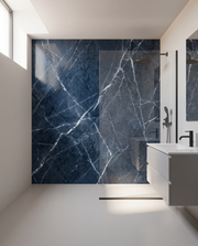 Panneau PVC Marbre Bleu Orage en salle de bain