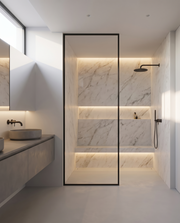 Panneau PVC Effet Marbre Blanc en salle de bain