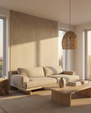 Panneau PVC Béton Sable en salon