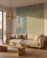 Panneau PVC Marbre Vert Sauge en salon