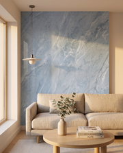 Panneau PVC Marbre Bleuté Oslo en salon